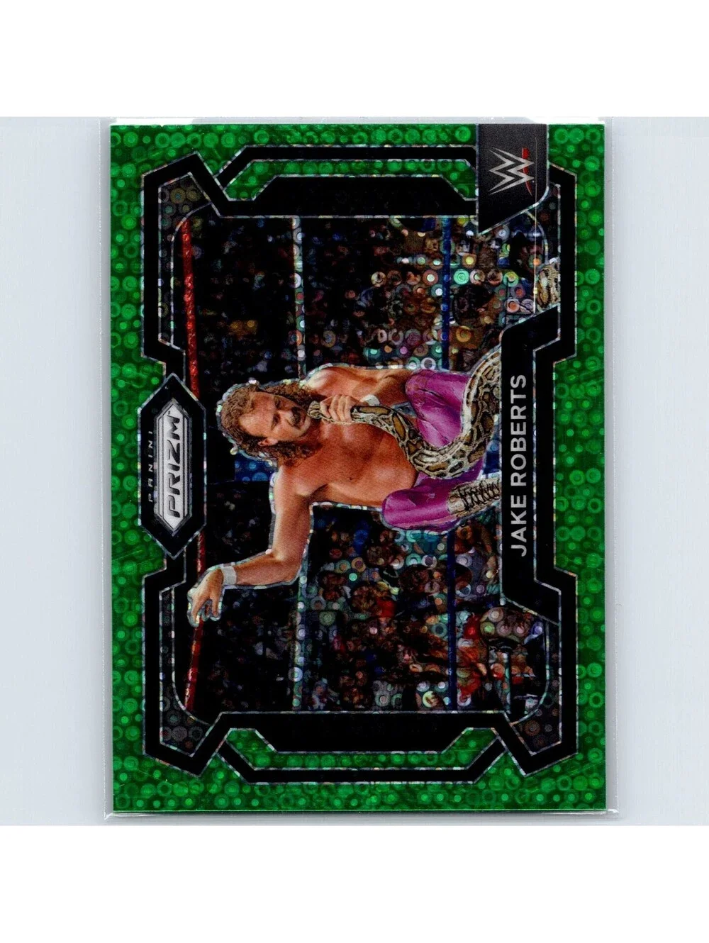 2024 Panini Prizm WWE Jake Roberts #87 Under Card Green Prizms #/49